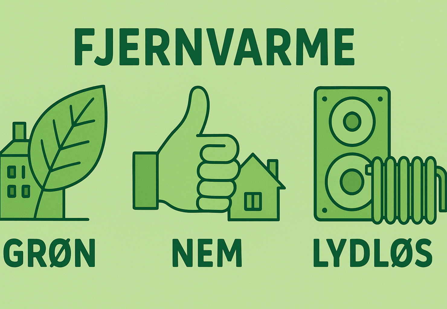 Grønt billede med de 3 største fordele 